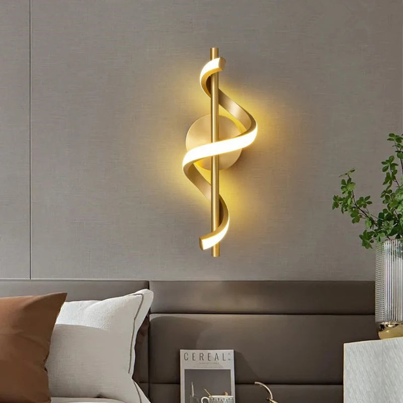 Afralia™ Modern LED Wall Lamps - Spiral Modeling Sconce