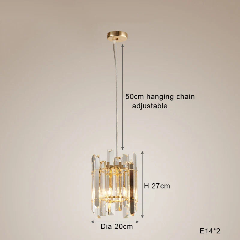 Afralia™ Crystal Round Chandelier Gold LED Modern Lustres for Living Room