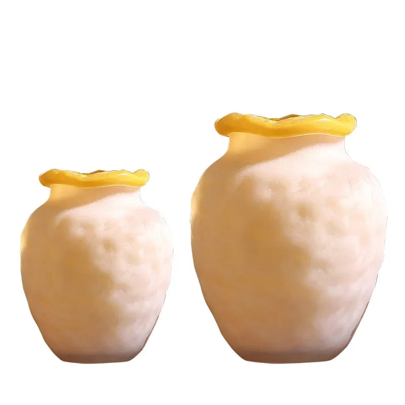 Afralia™ Colorful Frosted Glass Vase Hydroponic Flower Arrangement Room Decoration