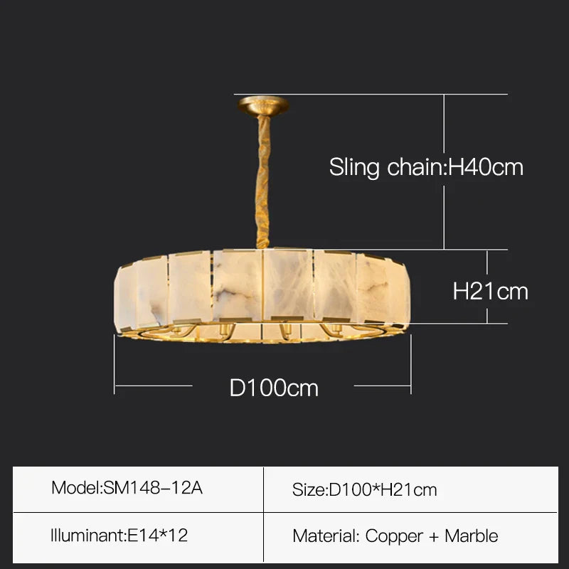 Afralia™ Marble Copper Chandelier: Elegant Modern Luxury Lighting for Living Room, Bedroom & Dining