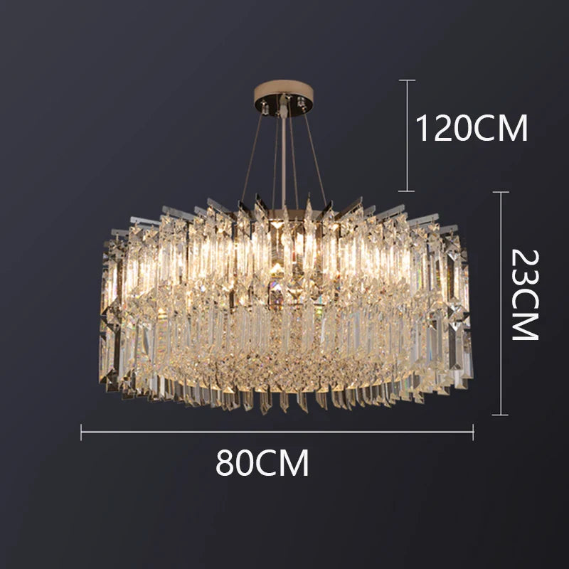 Afralia™ Crystal Chandelier, Luxury Living Room & Bedroom Pendant Light