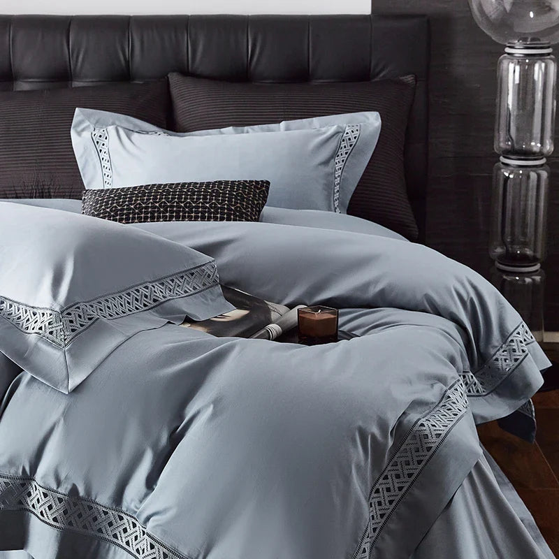 Afralia™ Egyptian Cotton Luxury Hotel Bedding Set: Duvet, Sheet, Pillowcases