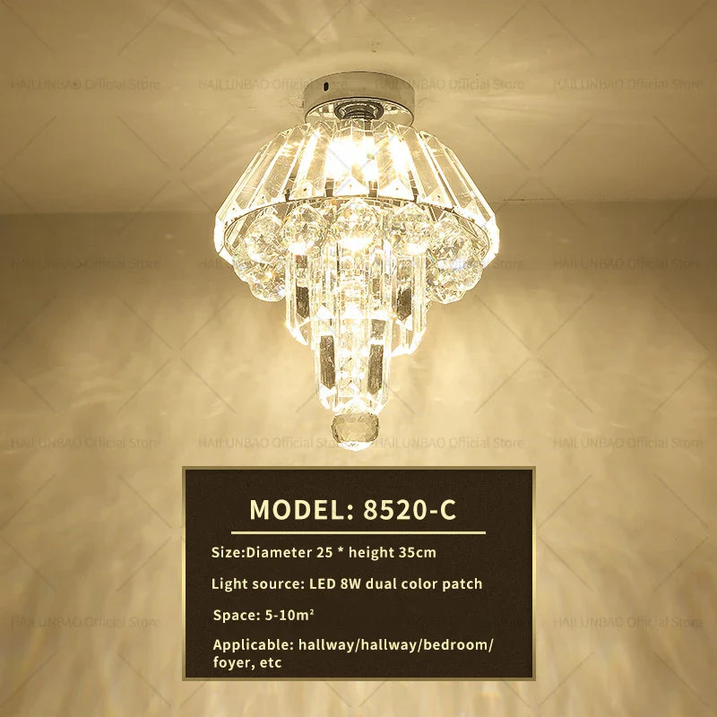 Afralia™ Elegant Crystal Ceiling Light for Entryway, Stairs, and Hallway