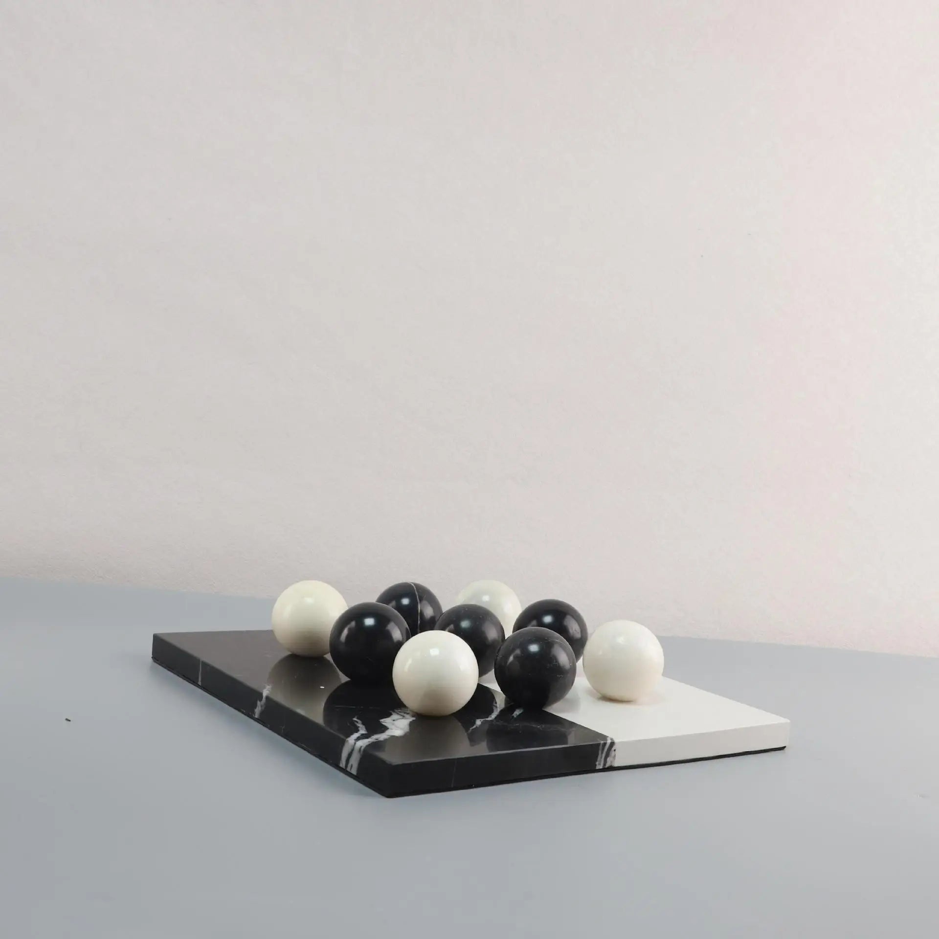 Afralia™ Geometric Marble Chessboard Figurines Home Decor Square Pattern