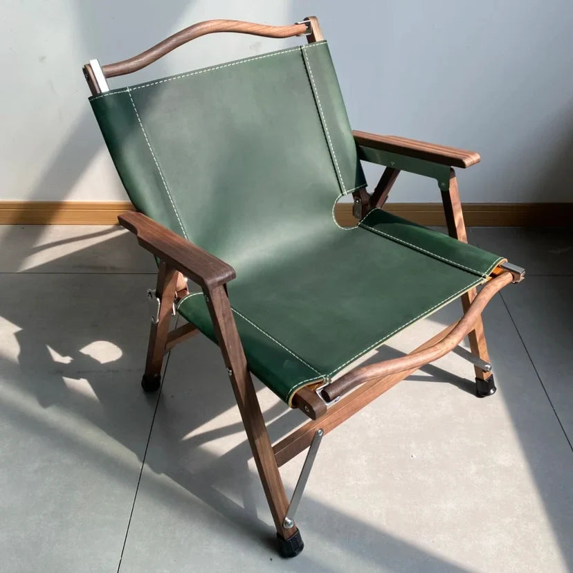 Afralia™ Portable Folding Backrest Chair with Faux Wood Armrests