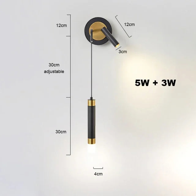 Afralia™ Modern LED Wall Light for Headboards & Background, Nordic Style Living Room Decoration