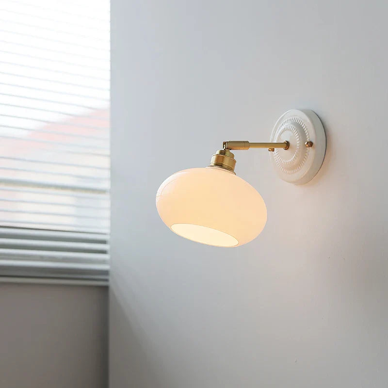 Afralia™ Pumpkin Glass LED Wall Lamps Up Down Rotate Copper Arm - Modern Nordic Wandlamp