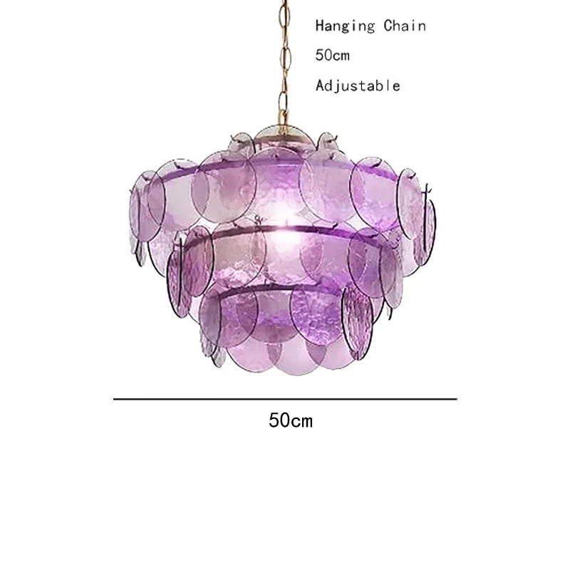 Afralia™ Modern Glass Piece Chandelier for Living Room, Green Amber Clear Lighting Fixtures