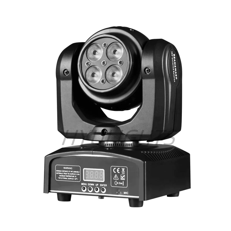 Afralia™ Mini LED Moving Head Wash Light 360° Rotation RGBW 4in1 Disco Stage Lighting