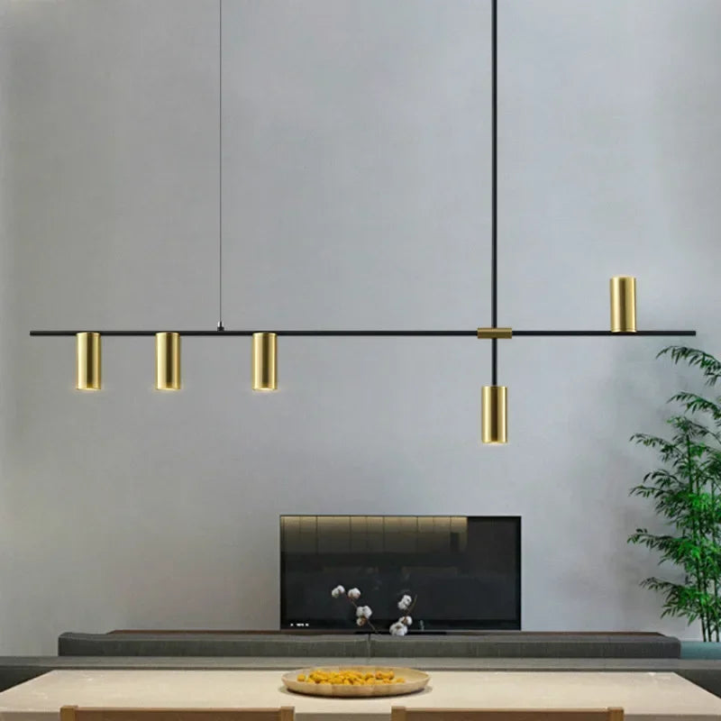 Afralia™ Modern Golden Metal LED Chandelier for Kitchen Dining Room Lighting