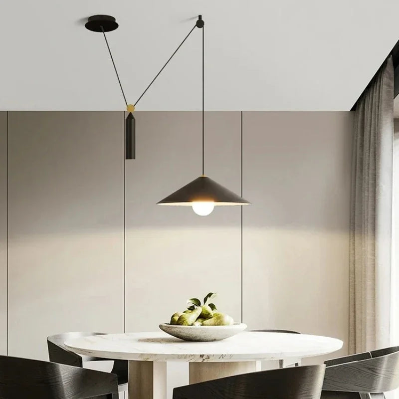 Afralia™ Nordic Lifting Pendant Chandelier: Stylish Dining & Living Room Lighting Solution