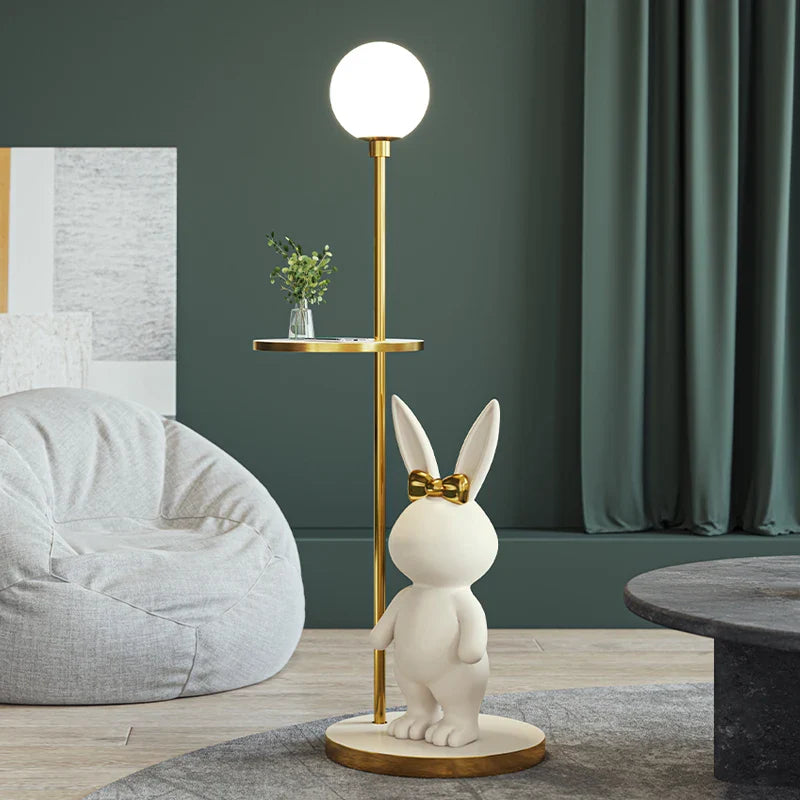 Afralia™ Rabbit LED Floor Lamp for Kids Room Nordic Modern Style