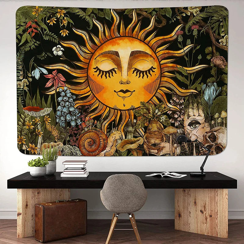 Afralia™ Vintage Floral Wall Tapestry - Mystical Hippie Dorm Decor