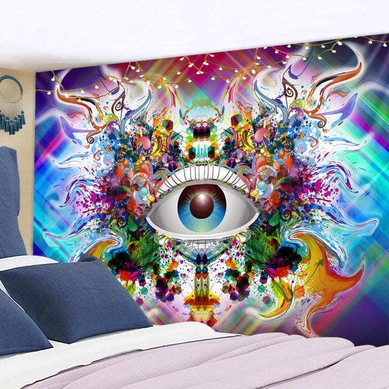 Psychedelic Eye Tapestry Wall Hanging for Aesthetics Room Decor by Afralia™