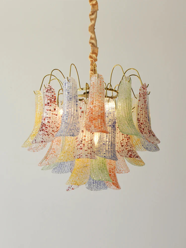 Afralia™ Crystal Chandelier: French Light Luxury Retro Color Living Room Villa Dining Room Lamps