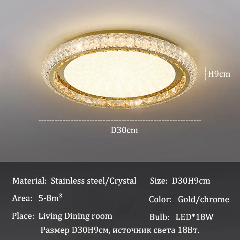 Afralia™ Crystal LED Ceiling Light: Luxury Chandelier for Bedroom & Living Room