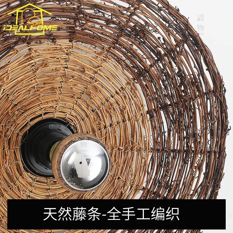 Afralia™ Rattan Weave LED Wall Lamp for Corridor, Bedroom, Living Room, Hotel and Bar