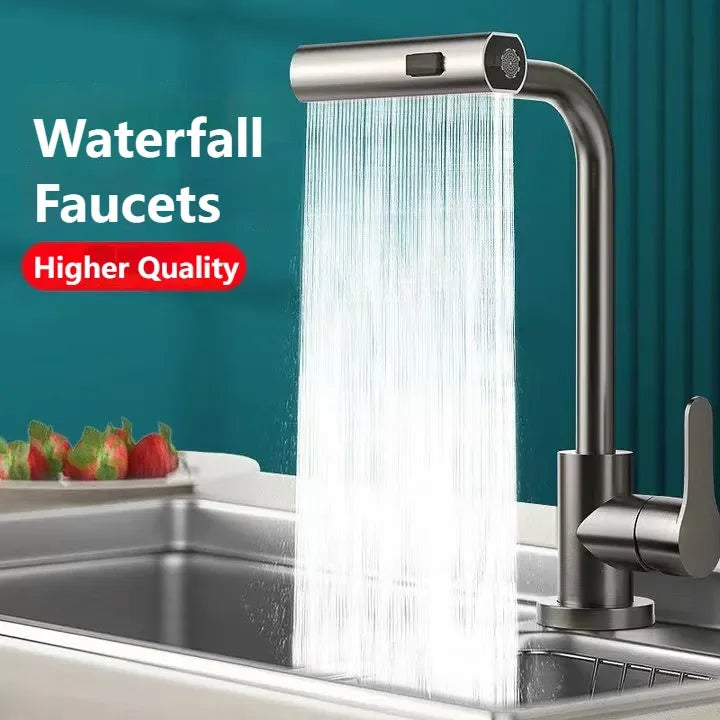 Afralia™ Stainless Steel Kitchen Faucet with Pull Out Spray and Rotating Spout