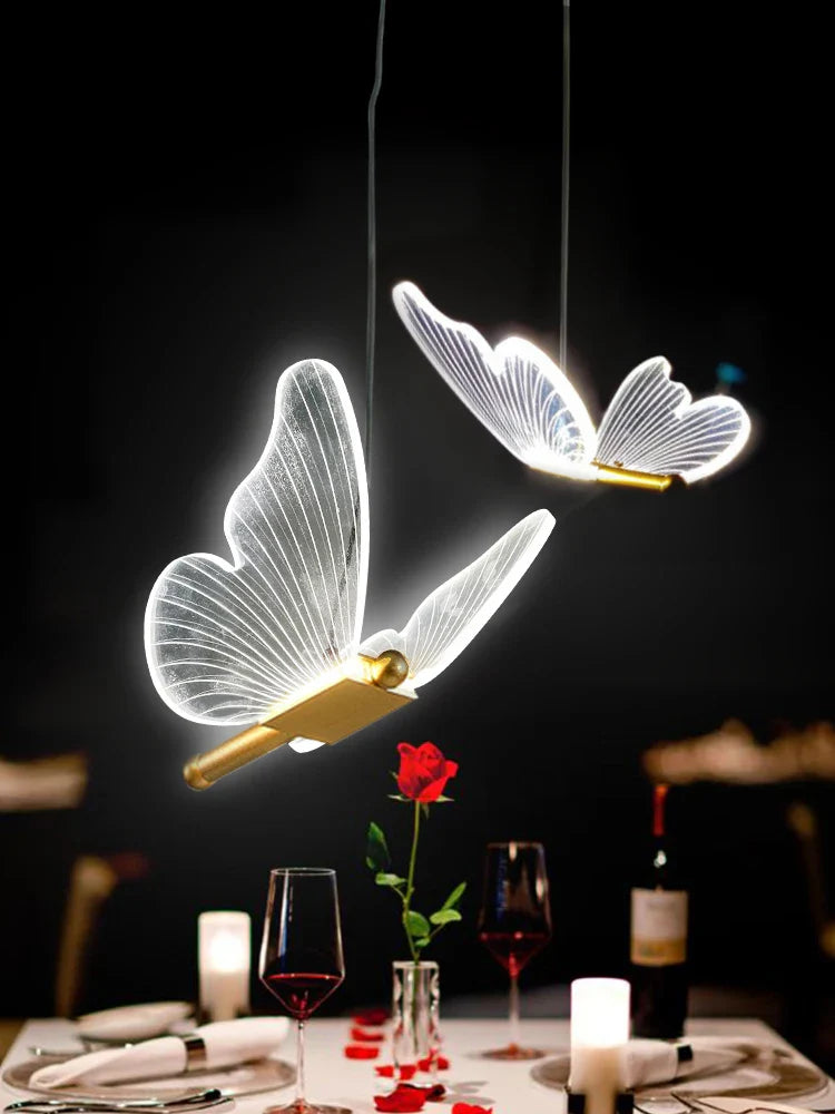 Afralia™ Butterfly LED Chandelier: Modern Acrylic Pendant Lighting for Home Decoration