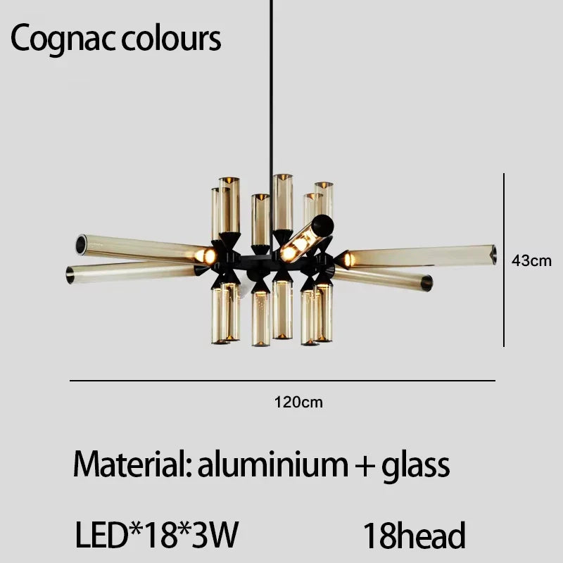 Afralia™ Glass Tube Chandelier: Modern LED Pendant Lamp for Living Room, Bedroom, Cafe, and Dining Room.