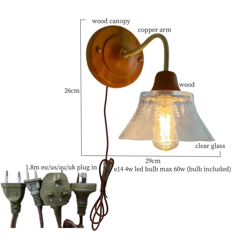 Afralia™ Butterfly Glass LED Wall Light with Copper Arm for Home Decor.
