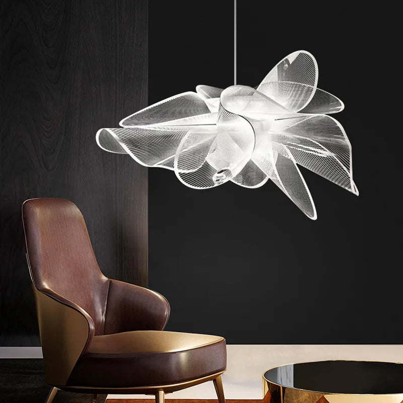 Afralia™ Nordic LED Floral Pendant Chandeliers for Stylish Home Decor