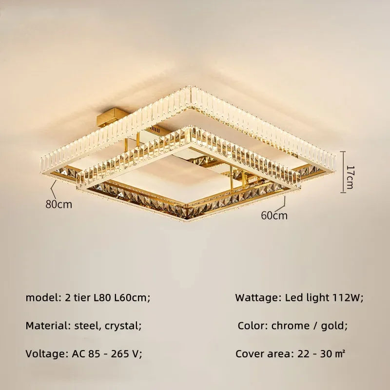 Afralia™ Crystal LED Ceiling Chandelier: Smart Dimmable Bedroom Lighting Fixture