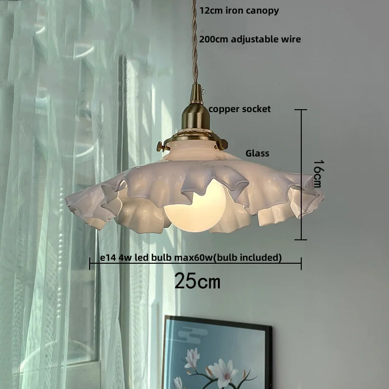 Afralia™ White Glass LED Pendant Light Fixture Modern Nordic Hang Lamp