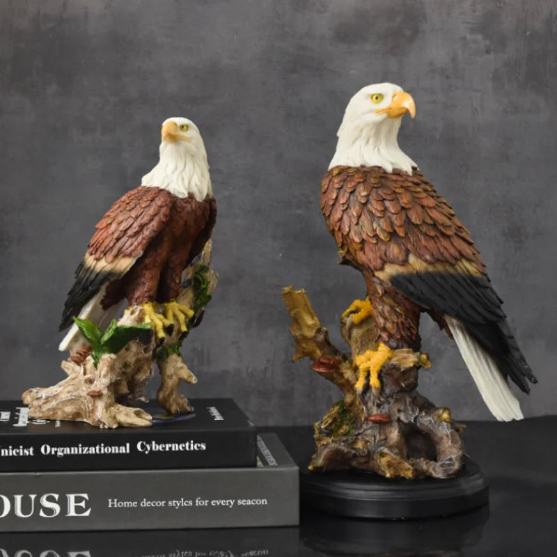 Afralia™ Resin Bald Eagle Sculpture - Simulated Bird Home Decor Figurine