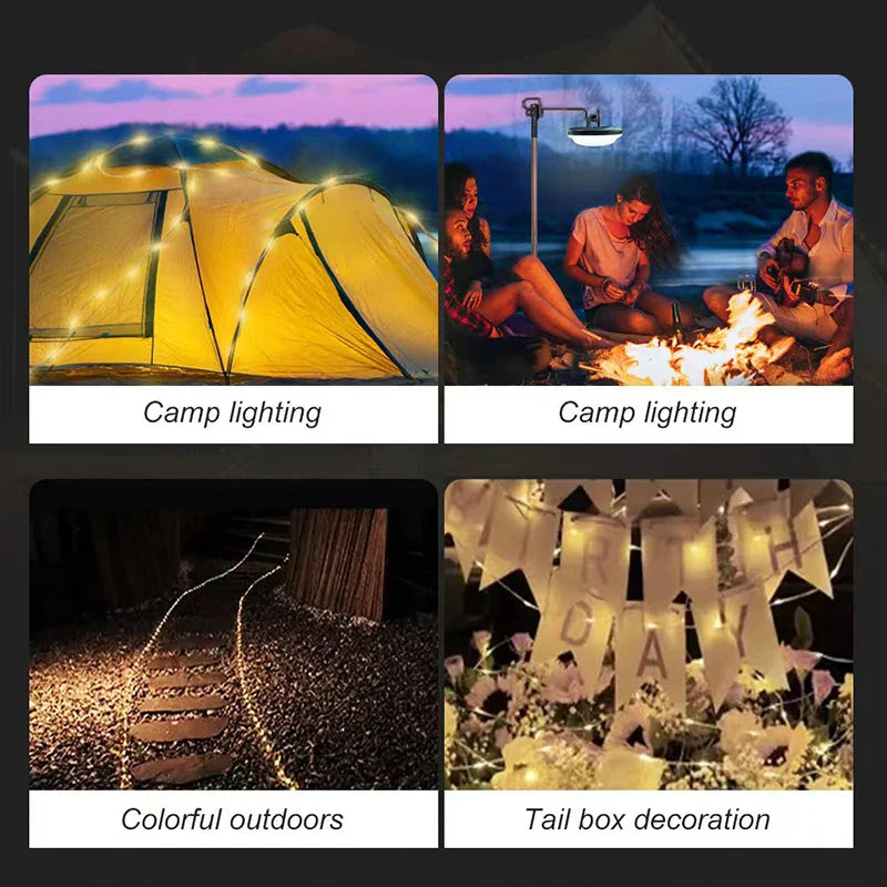 Afralia™ LED Camping Light Strip 8M Length Waterproof Outdoor Garden Decor Lamp
