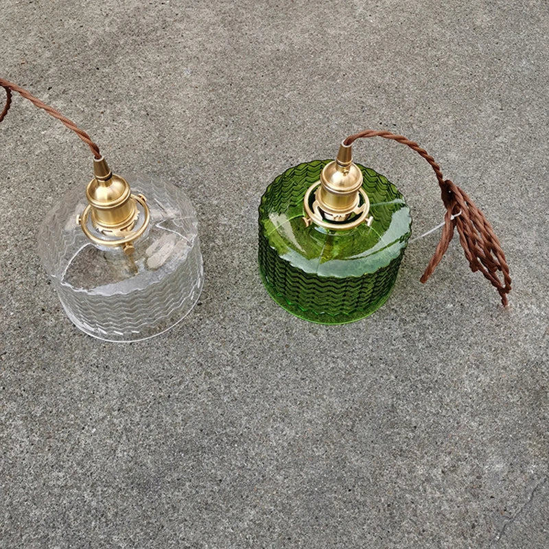 Afralia™ Glass Pendant Light Clear/Green LED E27 Indoor Lighting Home Decor