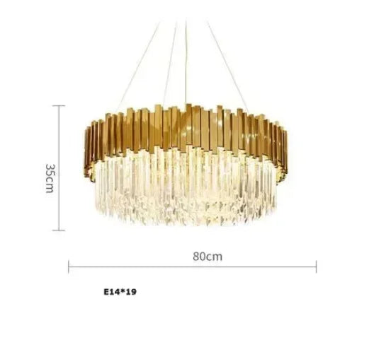 Afralia™ Golden Crystal Ceiling Light for Modern Living Room and Dining Room