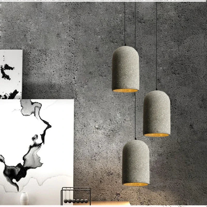 Afralia™ Rustic Cement Pendant Light - Industrial Kitchen Dining Room Fixture