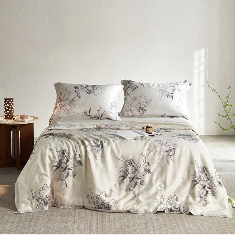 Afralia™ Nordic Satin Summer Comforter - Cooling, Silky, Breathable Quilt for Hot Flashes