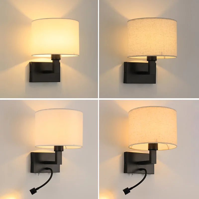 Afralia™ Modern Fabric LED Wall Lamp | Stair Living Room Bedroom Wall Sconce