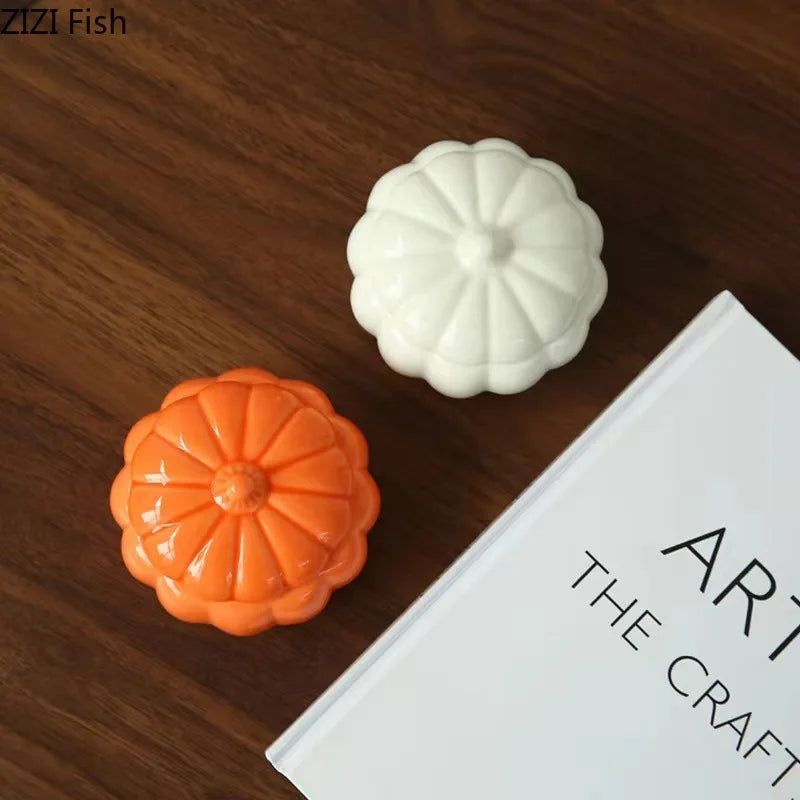 Afralia™ Ceramic Pumpkin Candle Holders Desk Decoration Wedding Centerpieces