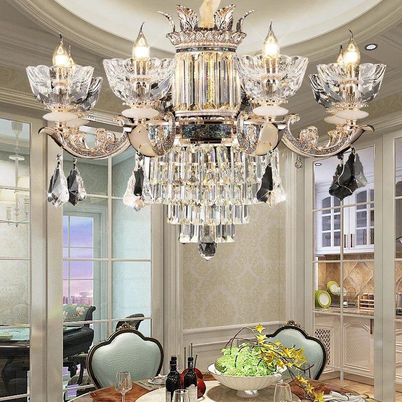 Afralia™ Duplex European Crystal Chandelier for Staircase with Hollow Design