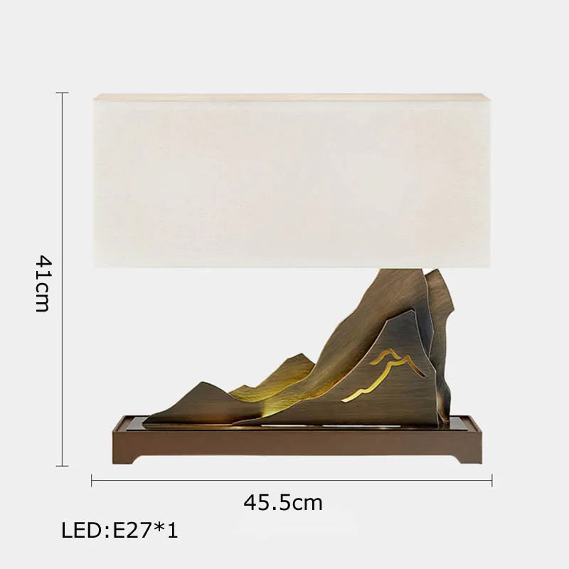 Afralia™ Oriental Marble LED Desk Lamp Classy Home Decor Luxury Textile Table Light.