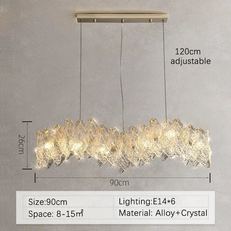 Afralia™ Glass Petal LED Chandelier for Bedroom Dining Living Room Lighting