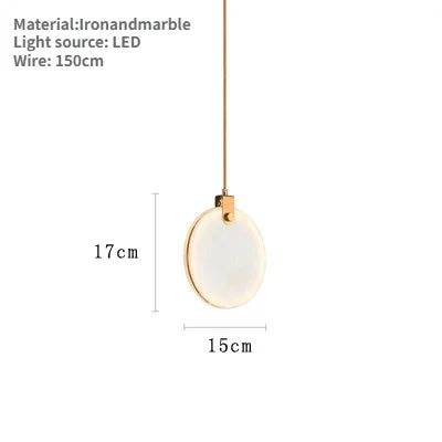 Afralia™ Stone Marble Pendant Ceiling Chandelier Modern Round Bedroom Kitchen Hanging Lamp