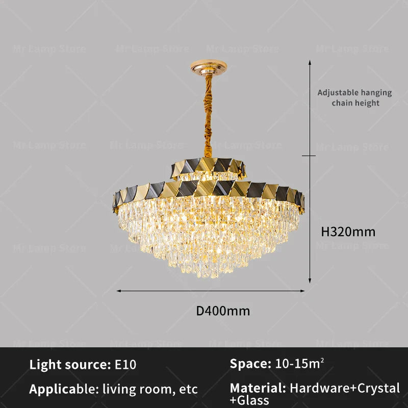 Afralia™ Modern Crystal Chandelier for Living Room Dining Bedroom LED Lighting