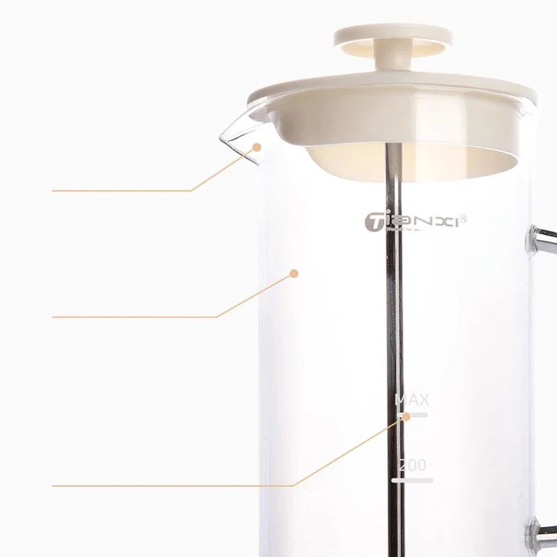 Afralia™ Glass Espresso Coffee Maker Milk Hand Foam Mixer Blender