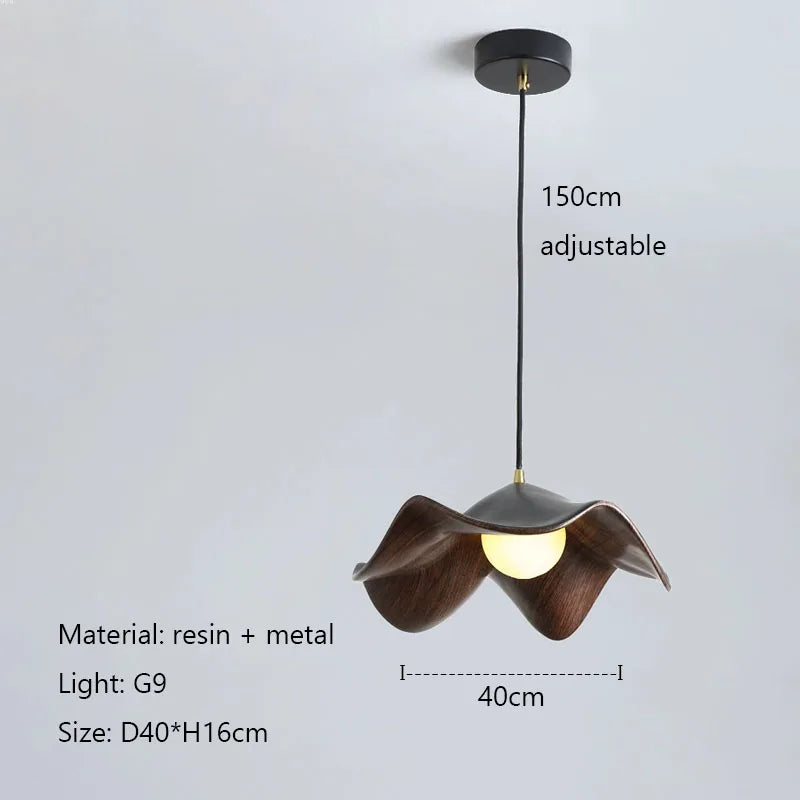 Afralia™ Retro Wood Color LED Chandelier for Restaurant Bar Dining Room