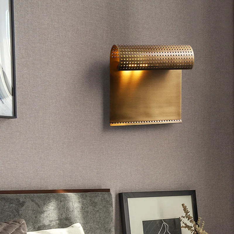 Afralia™ Modern Bronze Black Brass Wall Lamp Home Decor Bedside Lighting