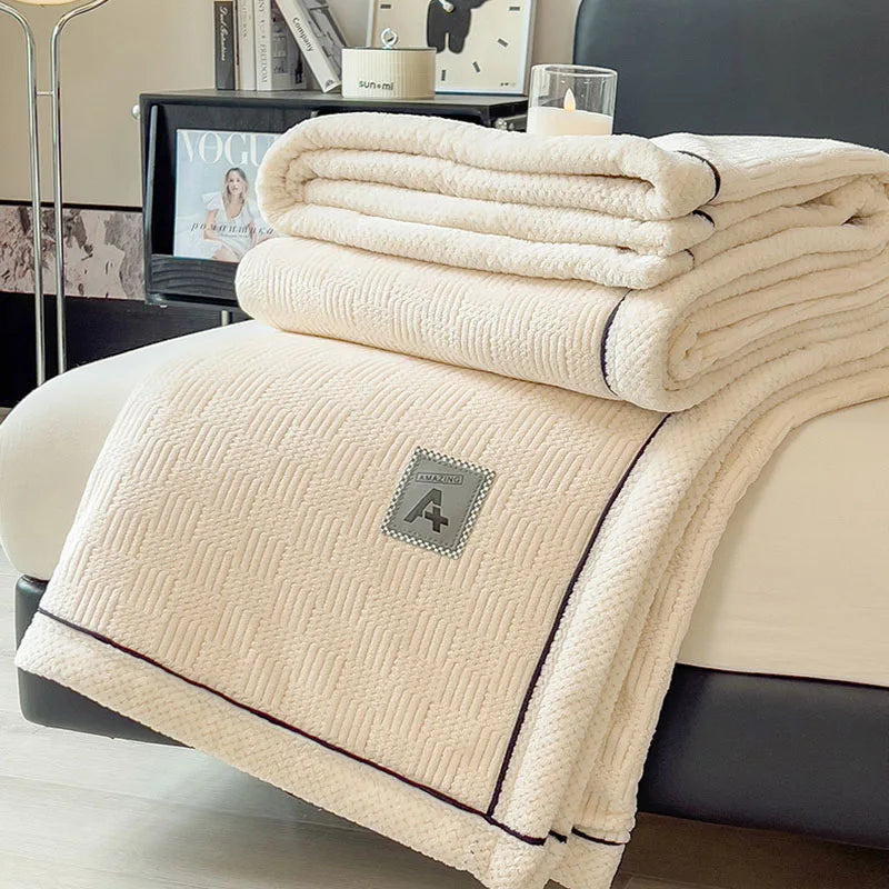 Afralia™ Cozy Striped Knitted Velvet Blanket