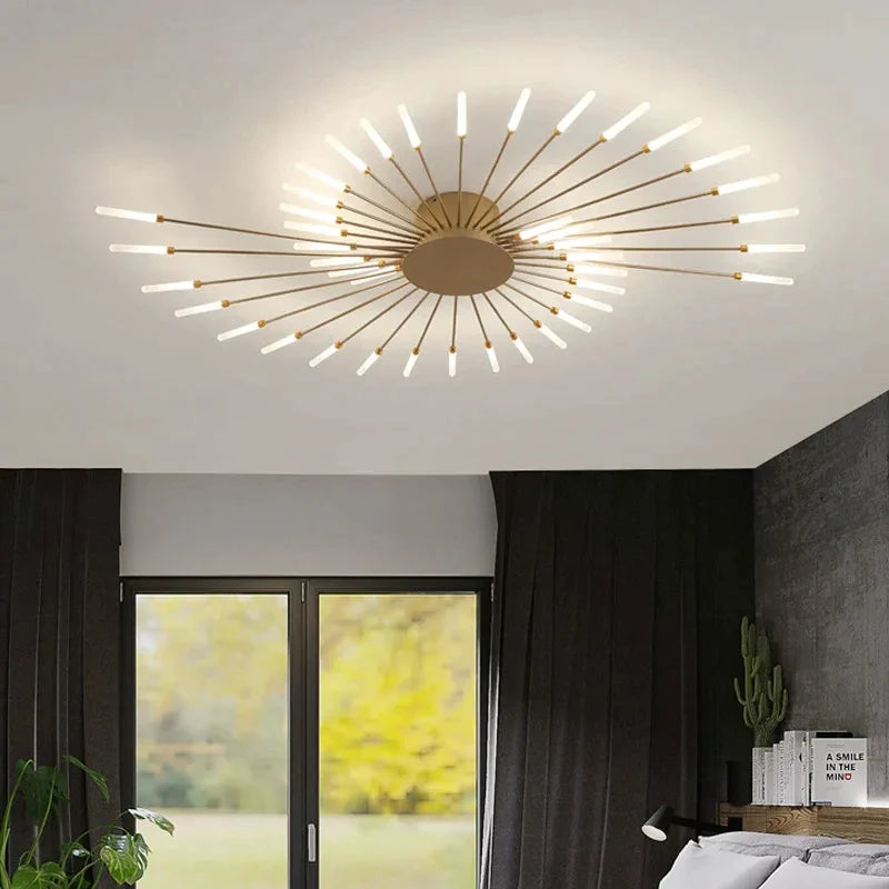 Afralia™ Firework Design Ceiling Chandelier Light for Home Decor - LED Indoor Lighting