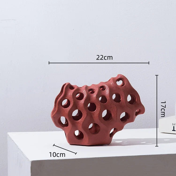 Afralia™ Coral Geometric Resin Sculpture Sea Creature Decor Figurine