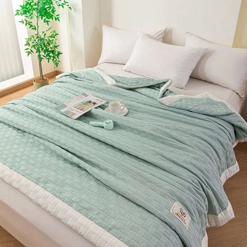 Afralia™ Knitted Waffle Summer Quilt: Soft, Breathable, Cooling, Machine Washable, Thin & Skin-friendly