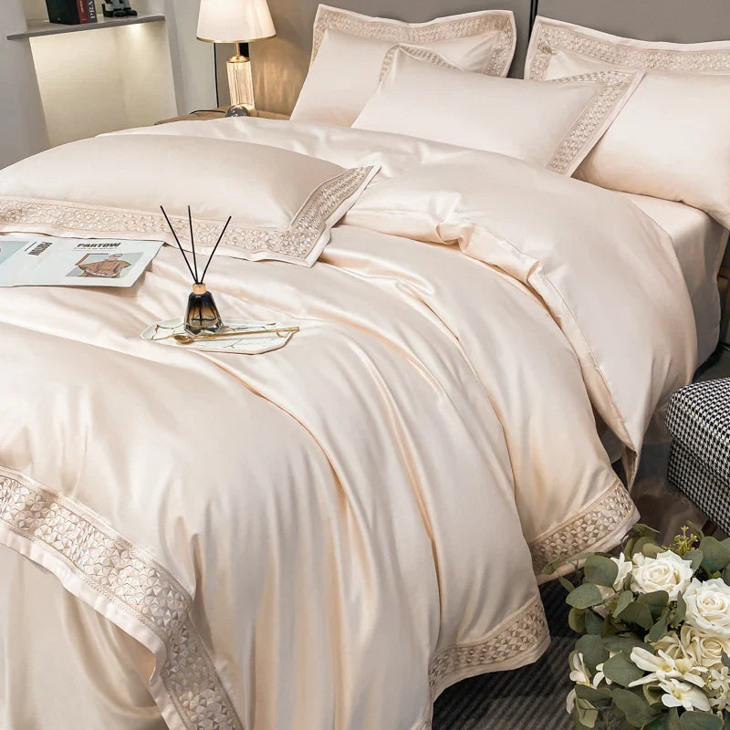 Afralia™ Luxury Embroidered 4-Piece Bedding Set