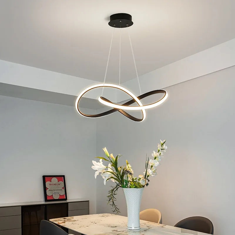 Afralia™ Aluminum Line Pendant Light: Modern Creative Dining Room Ceiling Lamp